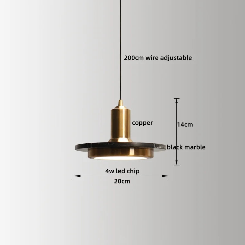 DecorBites™ LED Marble Pendant Lamp: Modern Luxury Hanging Light for Home, Restaurant & Bedroom