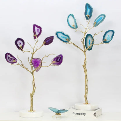 DecorBites™ Golden Agate Tree Metal Decor Home Figurine Art Piece