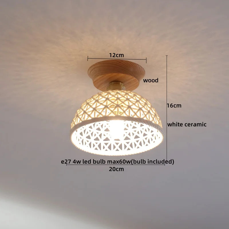 Lámpara de techo LED de vidrio y madera Decorbites™ moderna