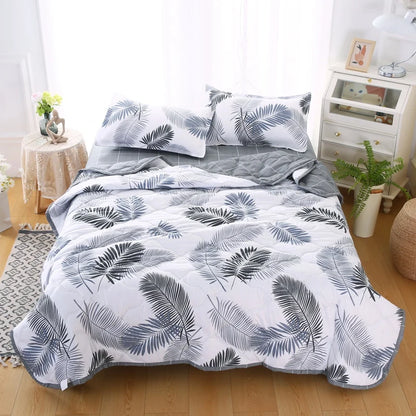 Decobites Summer Quilt Set - Soft & Lightweight Comforter Single Double Blanket