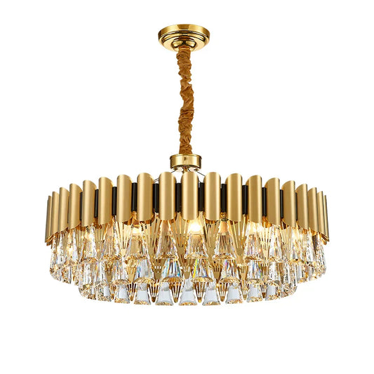 DecorBites™ Gold Crystal Chandelier Lights LED Nordic Classic Living Room Lamparas