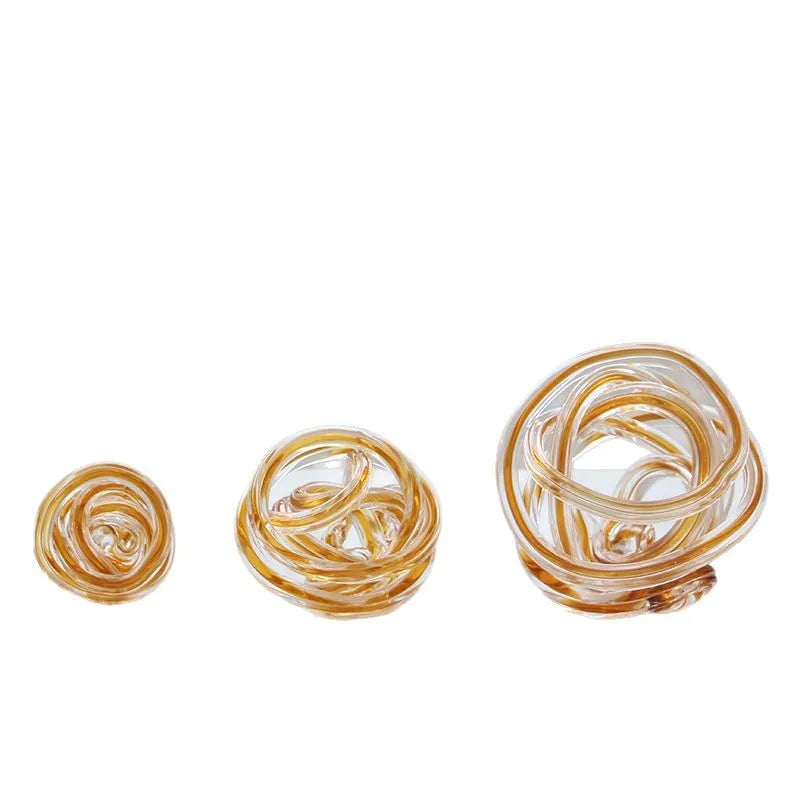 زينة كرة زجاجية ملفوفة هندسية من DecorBites™ - إكسسوار ديكور منزلي مصنوع يدويًا