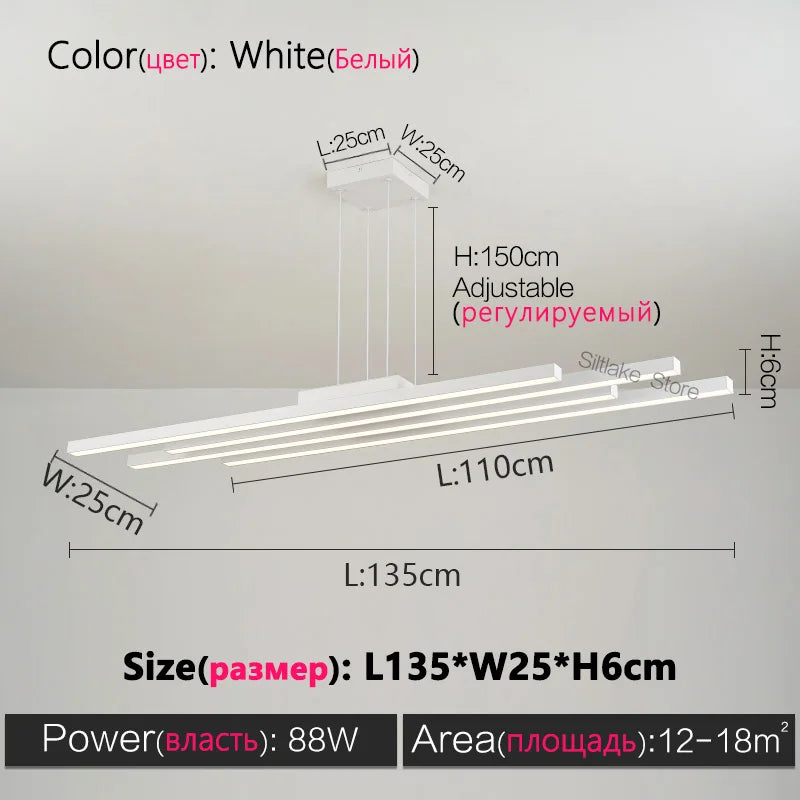 ثريا ديكوربايتس™ السوداء ذات الإضاءة LED بتصميم بسيط لغرفة المعيشة