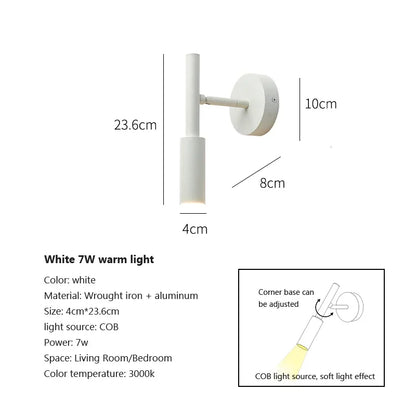 DecorBites™ LED Wall Lamp Reading Light Adjustable Rotation Bedroom Spotlight