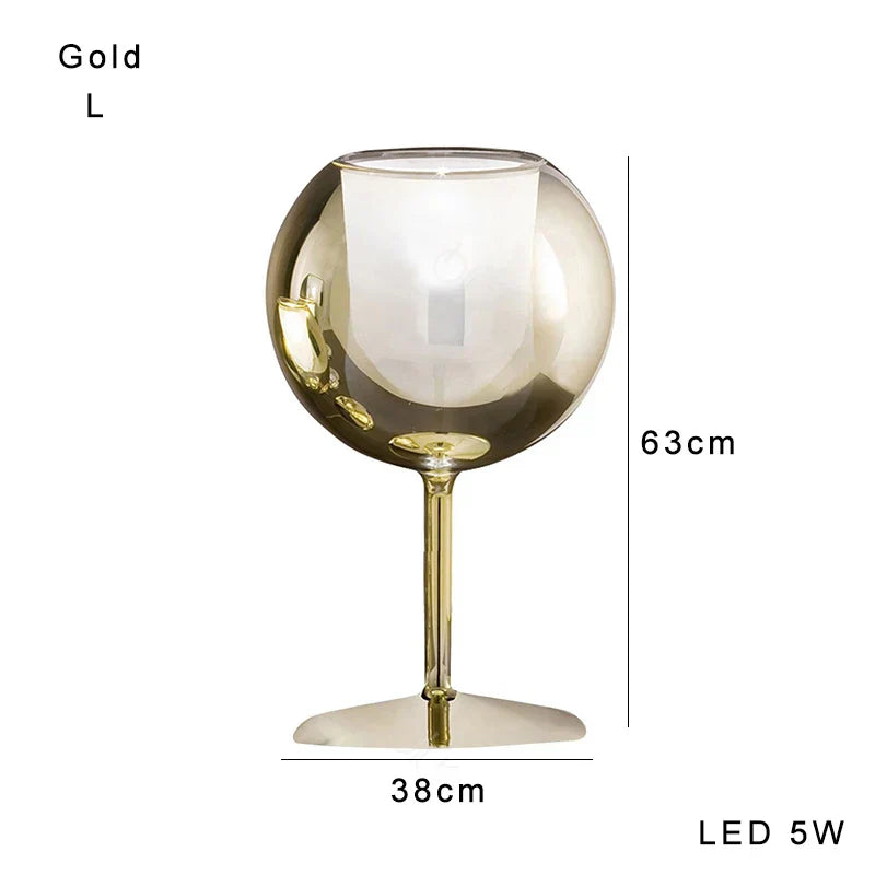 DecorBites™ Gold Chrome Glass Table Decor Lamp for Luxury Living Room, Villa, Store, Cafe