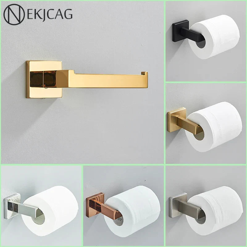 DecorBites™ Gold Square Paper Holder Bathroom Accessory