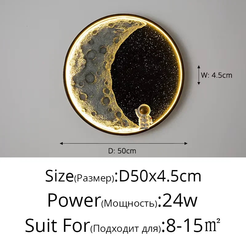 DecorBites™ Astronaut LED Wall Lamp: Modern Nordic Resin Round Decor Light