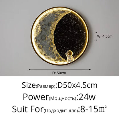 DecorBites™ Astronaut LED Wall Lamp: Modern Nordic Resin Round Decor Light