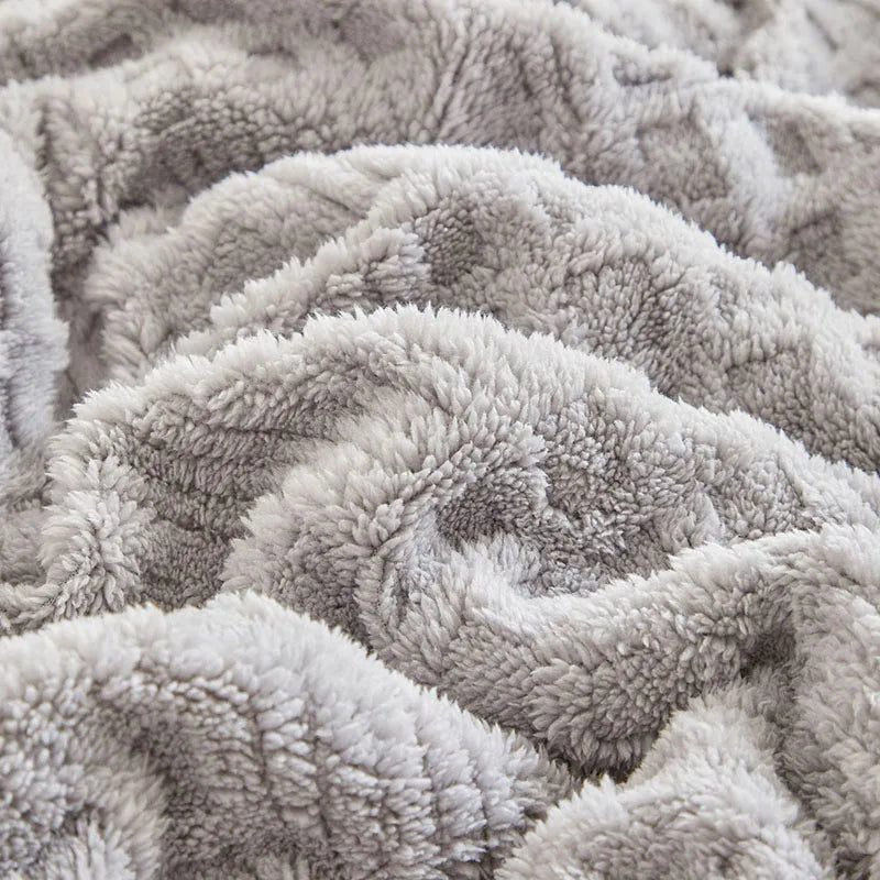 Decorbites™ Zweilagige Korallenfleece-Decke: Hochwertig, einfarbig, gemütliche Lammwolle für Bett, Sofa
