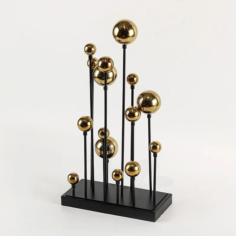 Adornos geométricos de bolas doradas DecorBites™ - Decoraciones abstractas de metal