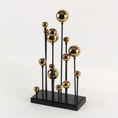 Adornos geométricos de bolas doradas DecorBites™ - Decoraciones abstractas de metal