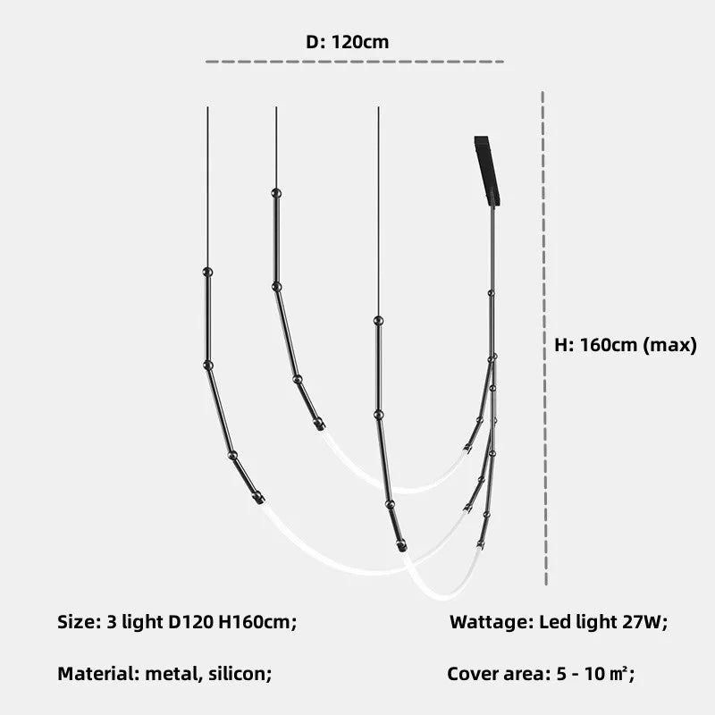 DecorBites™ Bamboo Pendant Lights: Nordic Loft Stair LED Luminarias for Minimalism Decor