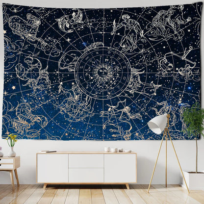 Decobites Sun Constellation Tapestry: Abstract Hippie Wall Hanging for Home Decor