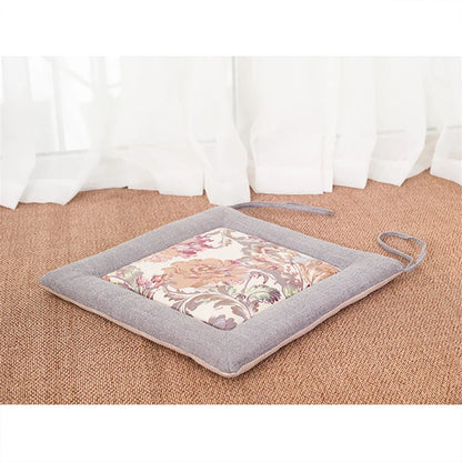 DecorBites™ Linen Seat Cushion: Comfortable Non-slip Chair Pad with Strap