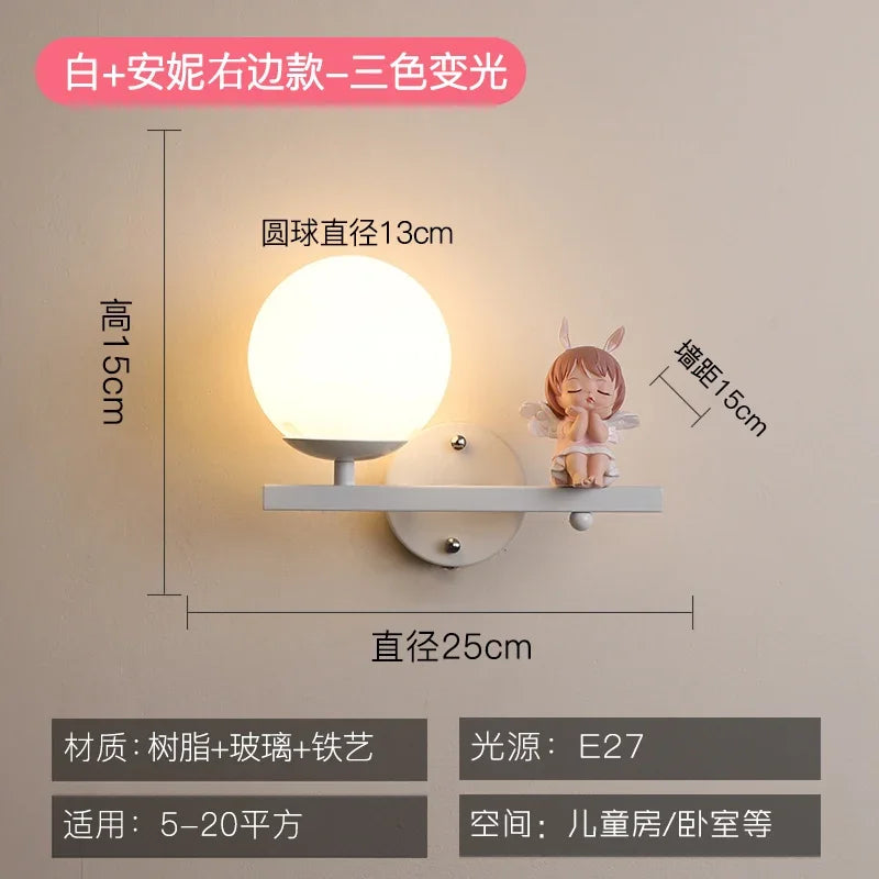 DecorBites™ Children's Room Bedside Lamp: Creative Cartoon Eye Protection Led Wall Art Sconce