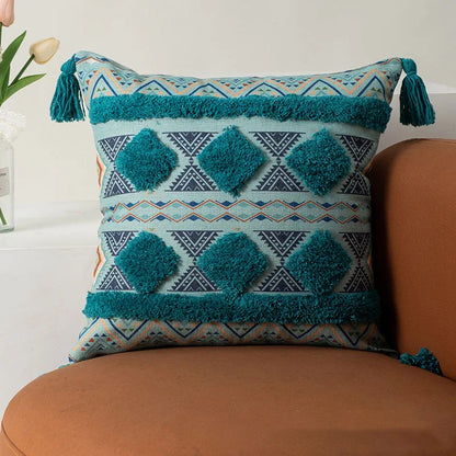 DecorBites™ Boho Fringe Pillow Covers 45x45 - Luxury Decorative Cushions for Sofa and Bed
