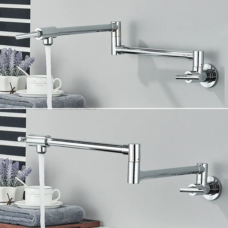 DecorBites™ Double Joint Pot Filler Faucet Swing Arm Wall Mount Kitchen Tap