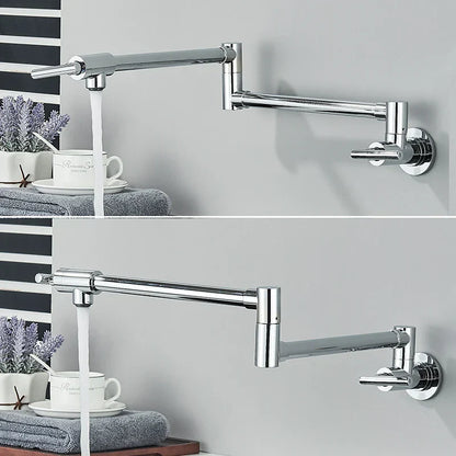 DecorBites™ Double Joint Pot Filler Faucet Swing Arm Wall Mount Kitchen Tap