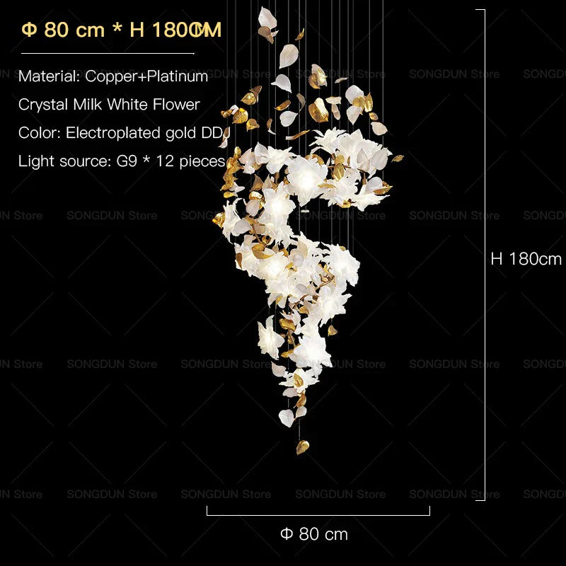 DecorBites™ Elegant Villa Chandelier for High School Living Room and Restaurant