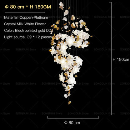 DecorBites™ Elegant Villa Chandelier for High School Living Room and Restaurant