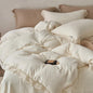 Decobites Lace Edge Cotton Bedding Set for Soft Skin with Duvet, Sheets, and Pillowcases