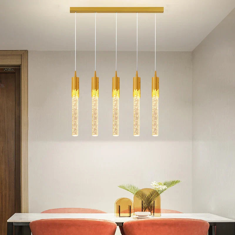 Lámpara de Araña LED de Cristal Dorado Decorbites™: Lámparas Modernas para Comedor, Luz de Techo Colgante para Cocina