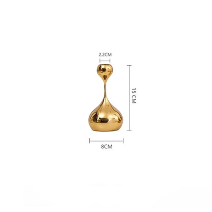 DecorBites™ Gold Geometric Water Drop Candlestick Holder Desktop Storage Wedding Centerpieces