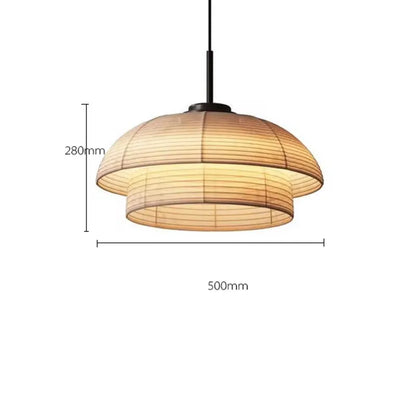 DecorBites™ Japanese Wabi Sabi Fabric Pendant Light: Traditional and Creative Lighting for Dining Room