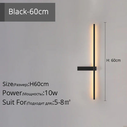 DecorBites™ LED Wall Lamp, Modern Minimalist Design, Aluminum, Indoor Lighting, Gold/Black, AC85-260V