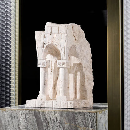 DecorBites™ Handmade Marble Medieval Sculptures and Ancient Greek Roman Temple Statue