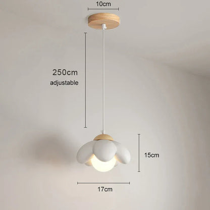 Lámpara colgante DecorBites™ Cream Flower: Lámpara de araña de estilo nórdico moderno para dormitorio y sala de estar