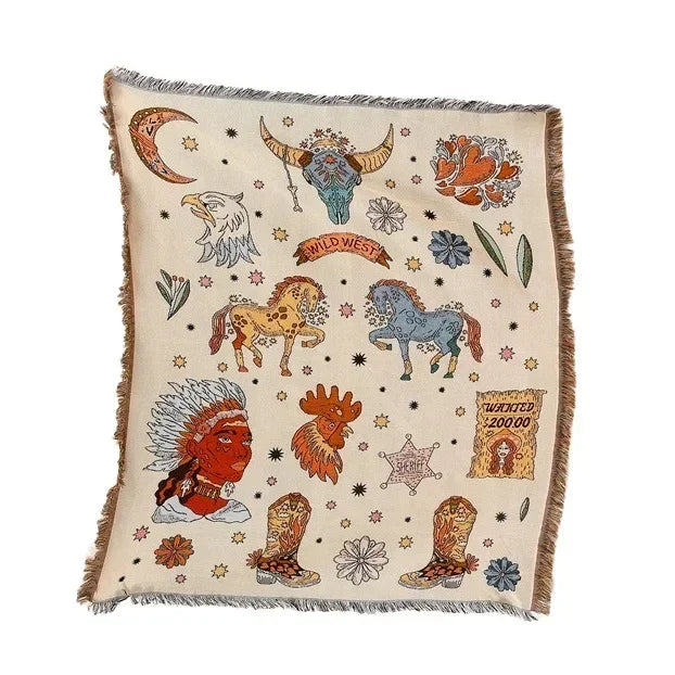 Gothic Cotton Tapestry Blanket