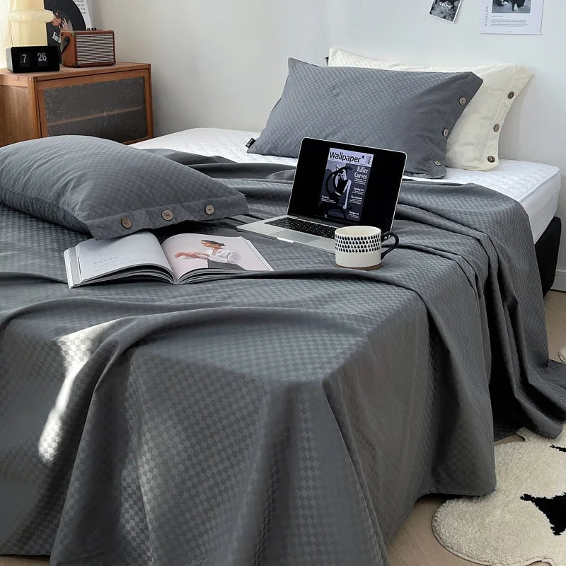 Decorbites™ Luxus-Baumwoll-Satin-Streifen-Bettwäsche-Set mit 2 Kissenbezügen