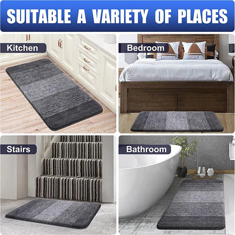 Decobites Gradient Color Thick Bath Carpet: Super Absorbent, Anti-slip Bathroom Rugs