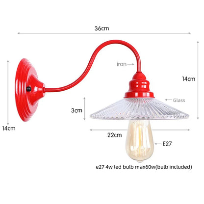 Decorbites™ Luces de Pared LED Rojas Edison - Lámpara de Mesa Industrial Vintage de Hierro