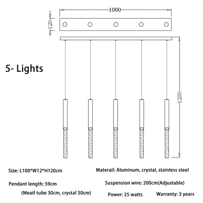 DecorBites™ Crystal LED Chandelier for Staircase & Living Room
