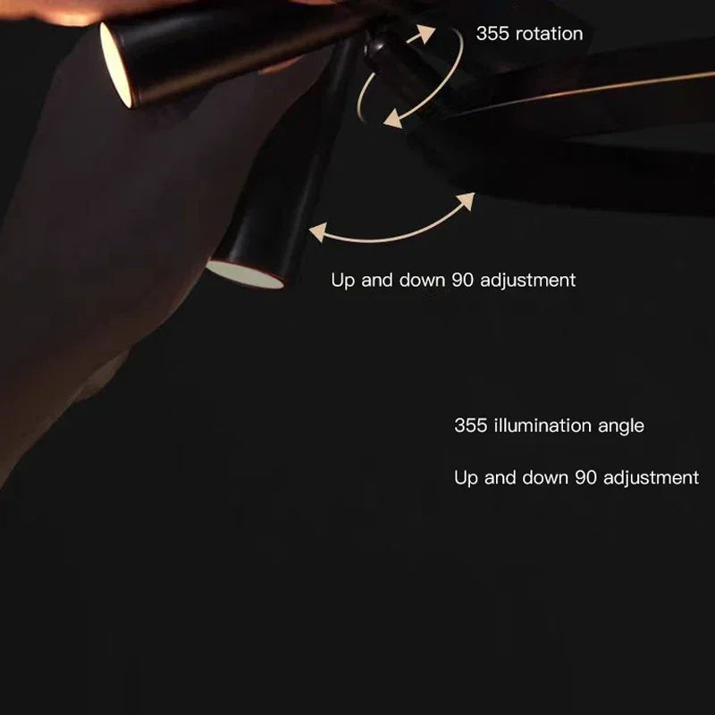 DecorBites™ Black Round Ring Ceiling Chandelier Pendant SpotLight for Living Dining Room