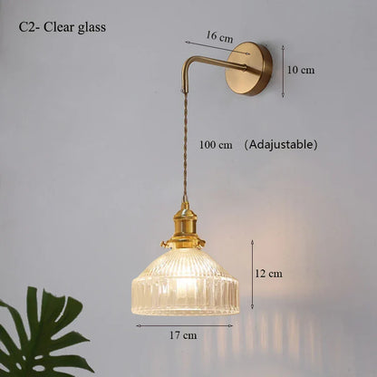 DecorBites™ Glass Shade LED Wall Lamp for Luxury Living Room Decor