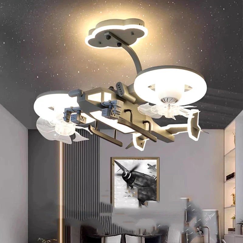 DecorBites™ Kids Bedroom Ceiling Fan with Light, Remote Control - Modern LED Lamp