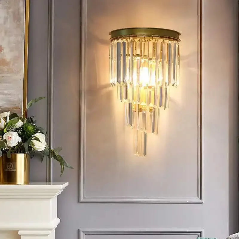 DecorBites™ Glass Rod Crystal Wall Sconce: Modern Luxury Bedroom Living Room Light