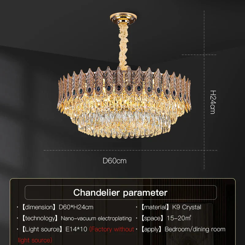 DecorBites™ Crystal Chandelier: Elegant Post-Modern Living Room & Bedroom Lighting