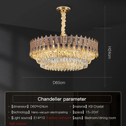 DecorBites™ Crystal Chandelier: Elegant Post-Modern Living Room & Bedroom Lighting