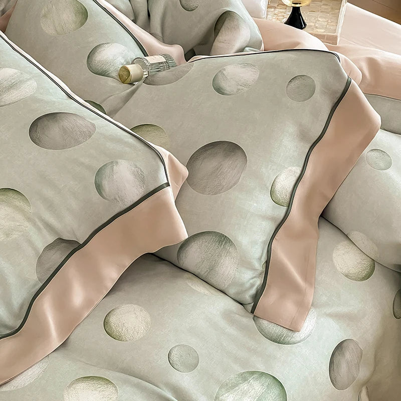 DecorBites™ Egyptian Cotton Bedding Set Queen King Ru Double, Quilt Cover Sheet Pillowcase