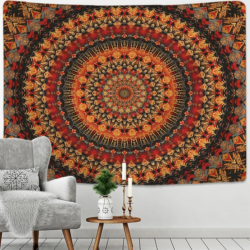 Decobites Mandala Tapestry Wall Hanging for Boho Witchcraft Decor