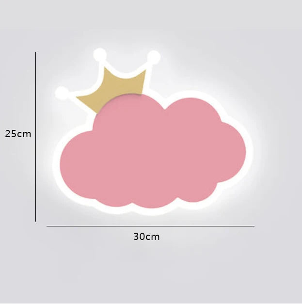 DecorBites™ Children's Room Crown Clouds Rocket Planet Night Light Bedside Lamp
