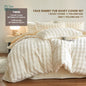 Decobites Shaggy Faux Fur Comforter Set - Cozy 3 Piece Bedding Ensemble