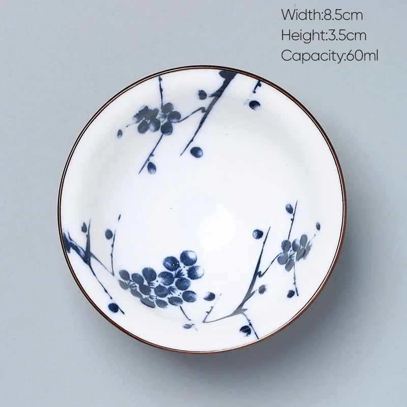 DecorBites™ Ceramic Kung Fu Tea Cup, Japanese Style Porcelain Espresso Coffee Cup