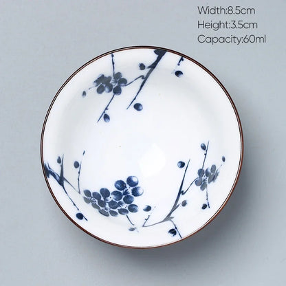 DecorBites™ Ceramic Kung Fu Tea Cup, Japanese Style Porcelain Espresso Coffee Cup