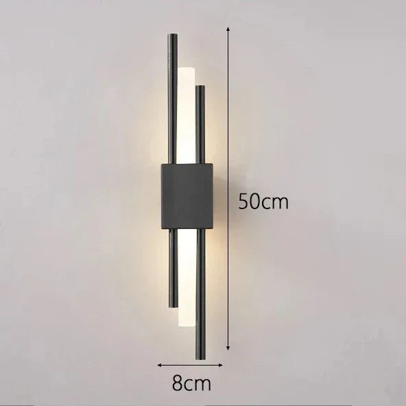 DecorBites™ Black & Gold Acrylic Pipe Wall Lamp, Modern LED Room Decor Sconce