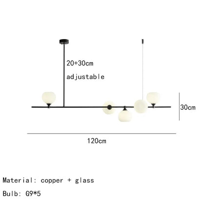 DecorBites™ Brass and White Glass Pendant Lamp with Adjustable Height